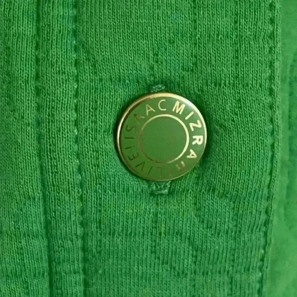 ISAAC‎ MIZRAHI LIVE! ladies long sleeve quilted button  down jacket green large - Picture 7 of 11